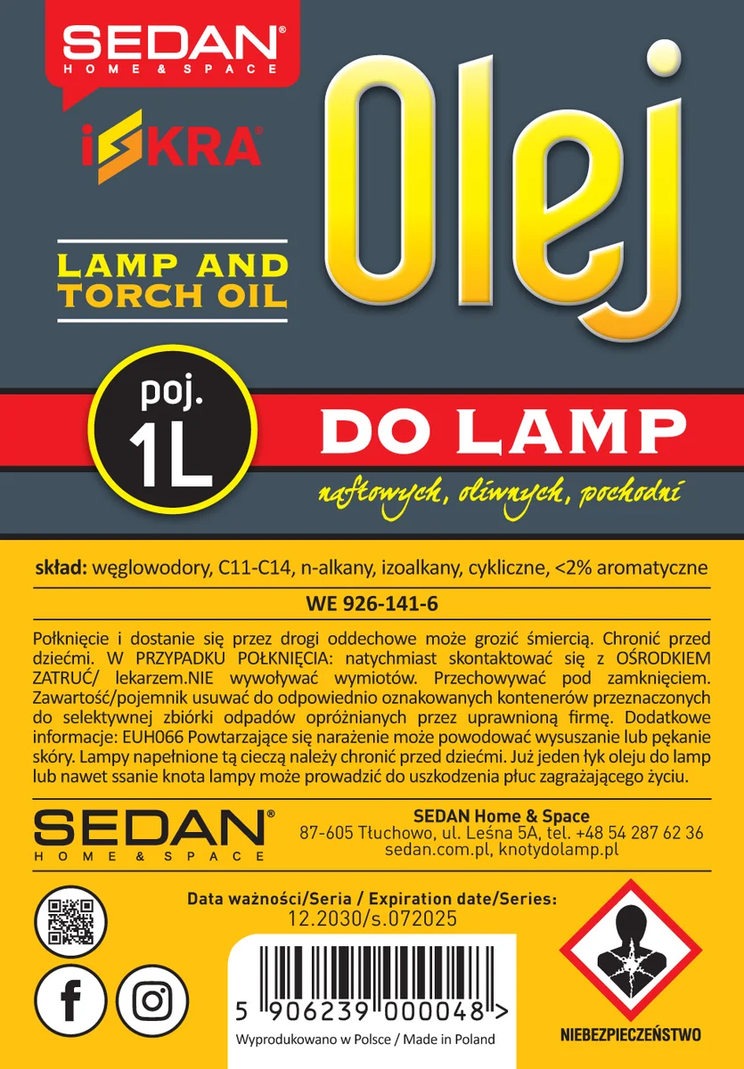 ISKRA Olej do lamp, 1000 ml — zdjęcie 2