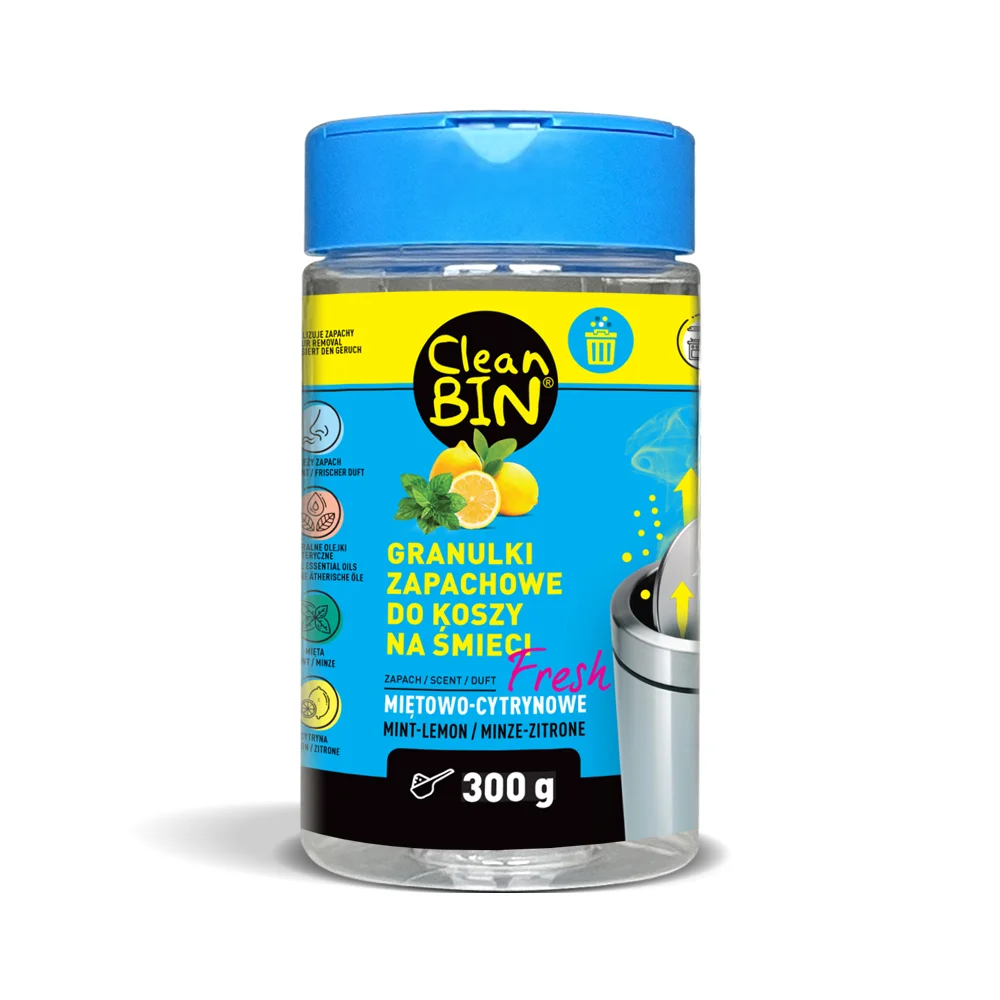 CLEANBIN, granulki zapachowe do koszy na śmieci, doza 300 g — Sedan