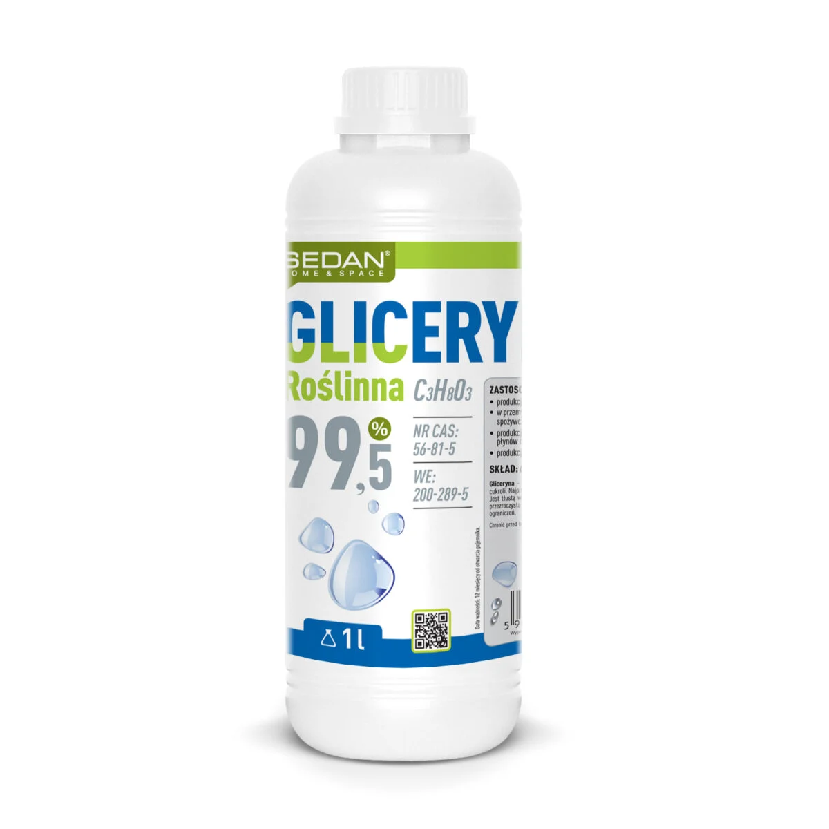 Gliceryna roślinna farmaceutyczna 99,5%, 1 L — Sedan