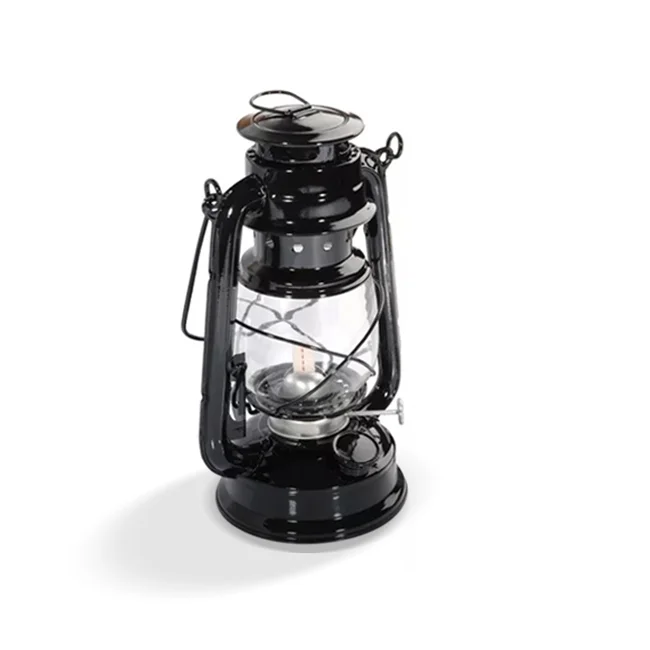 ISKRA Lampa naftowa olejowa 24 cm, czarna — Sedan