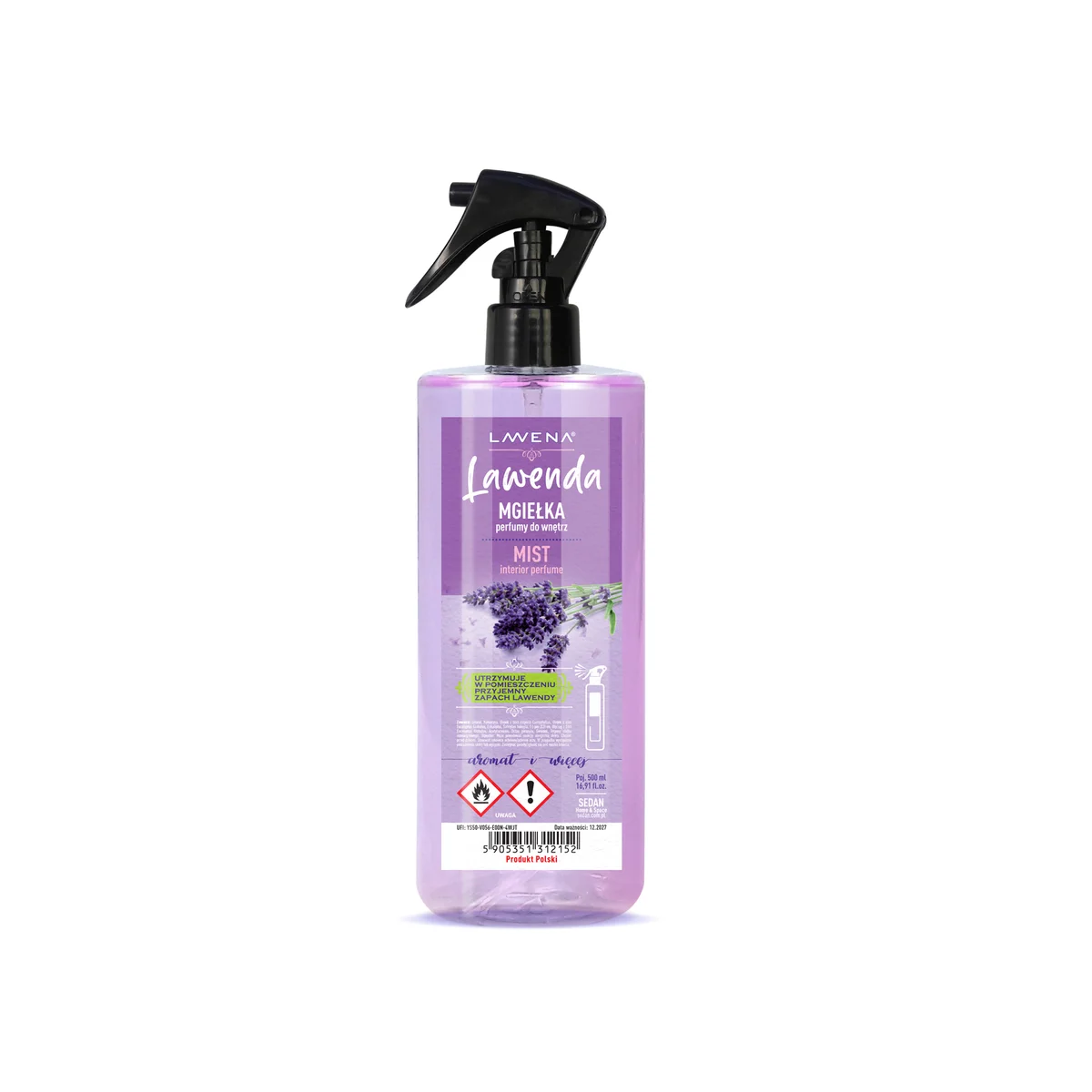Lawendowa mgiełka LAVENA perfumy do wnętrz 500 ml