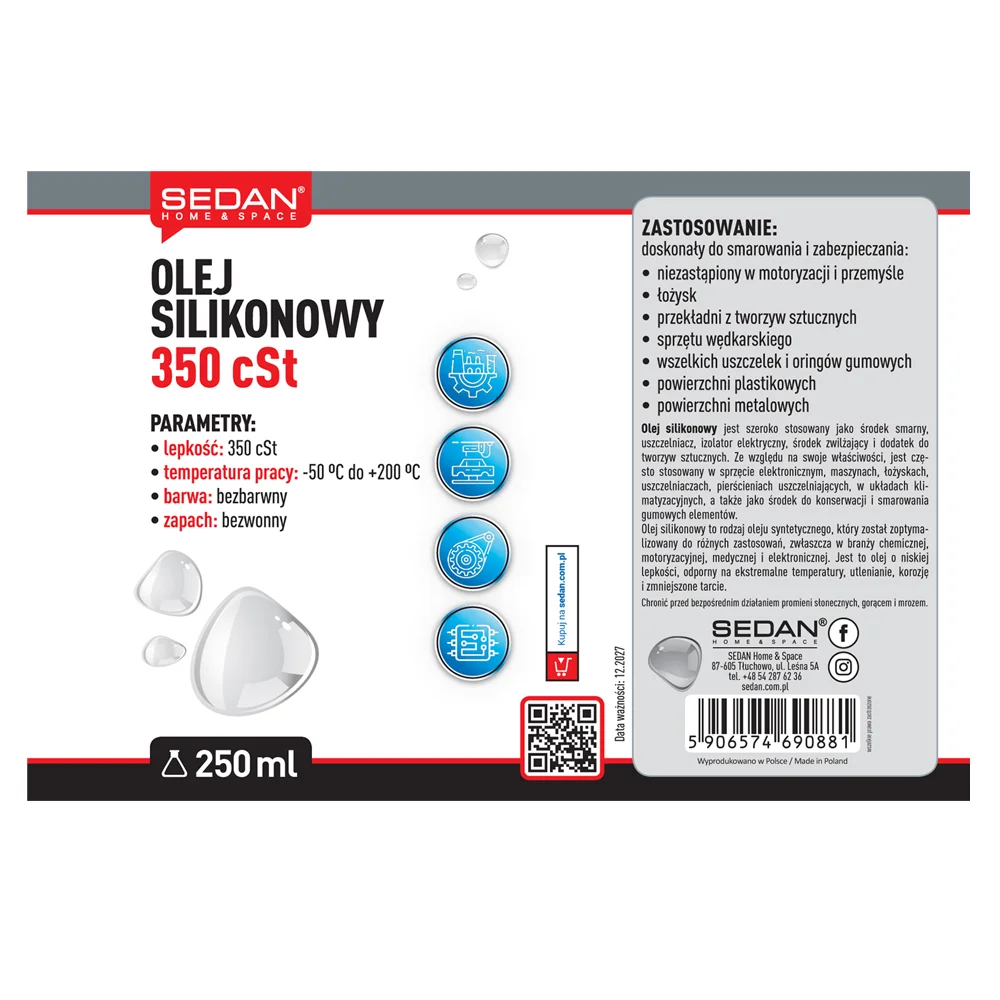 Olej silikonowy 350 cSt, 250 ml — zdjęcie 2