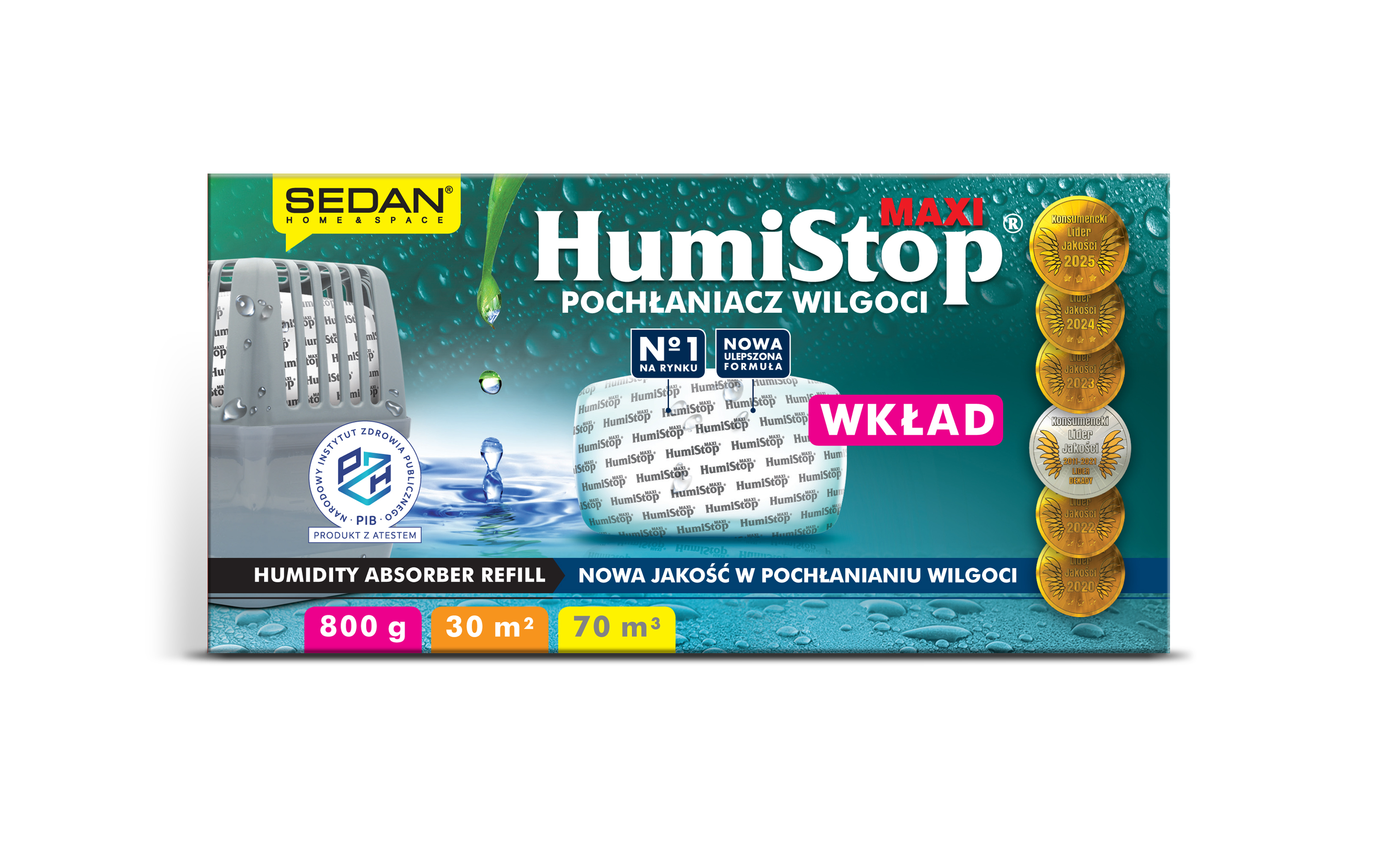 Wkład do pochłaniacza wilgoci HumiStop MAXI — Sedan