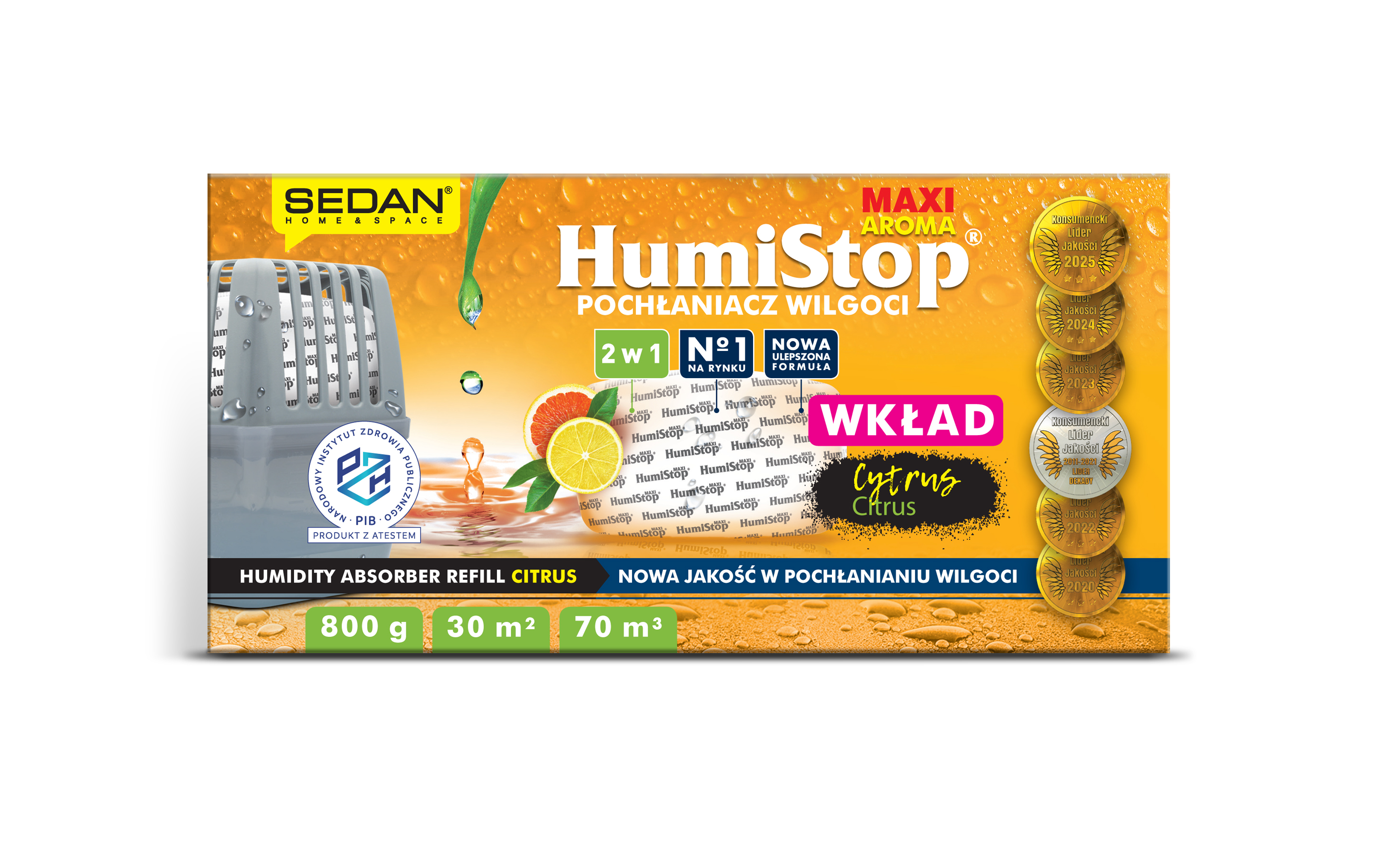 Wkład HumiStop MAXI AROMA Cytrus — Sedan