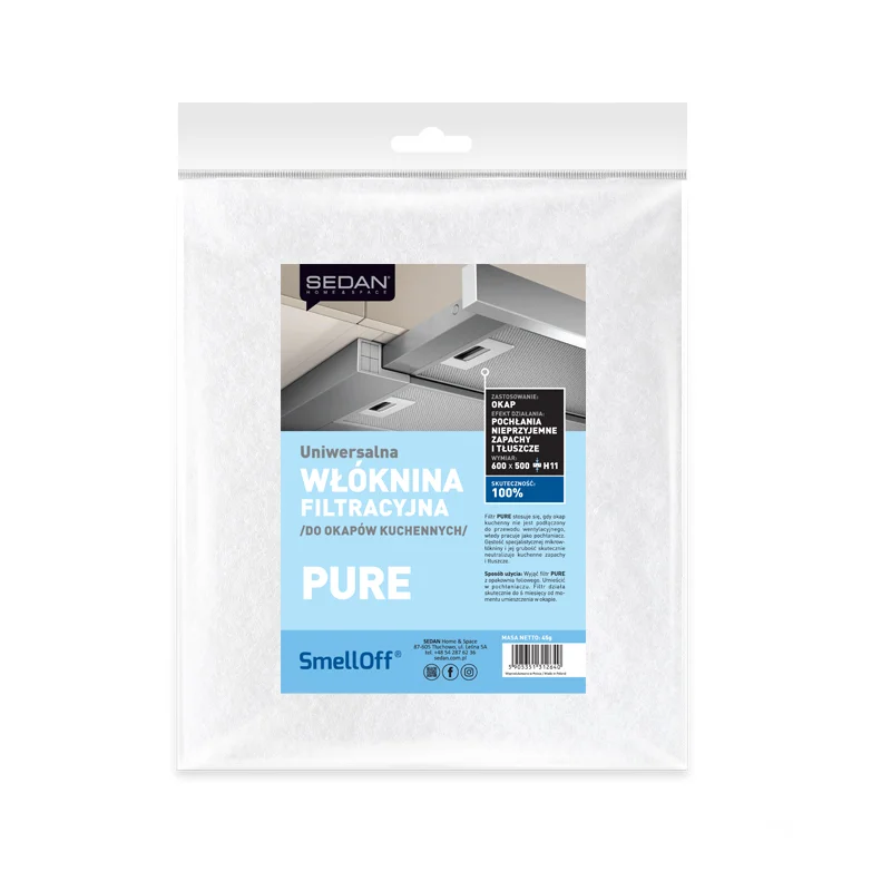 SmellOff PURE Uniwersalny filtr do okapów kuchennych — Sedan