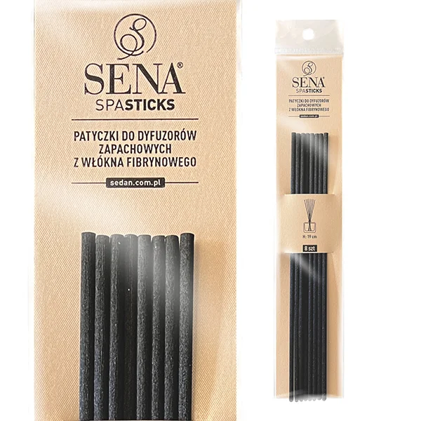 SENA SPASTICKS, patyczki do dyfuzorów, 8 sztuk, czarny — Sedan