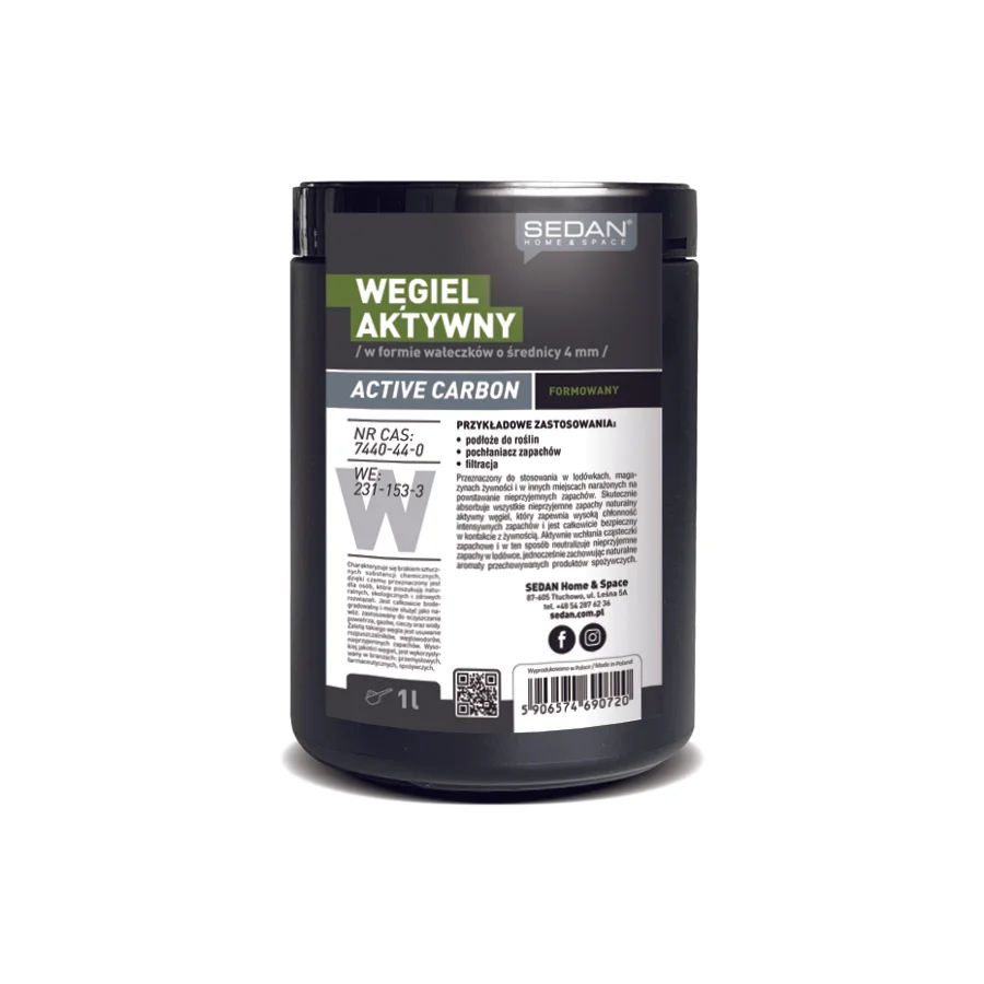 Węgiel aktywny formowany 4 mm, wkład do filtrów, 1 L — Sedan