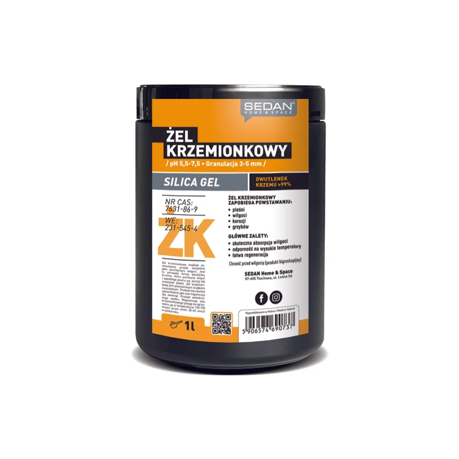Silica Gel, żel krzemionkowy, pochłaniacz wilgoci, 1 L — Sedan