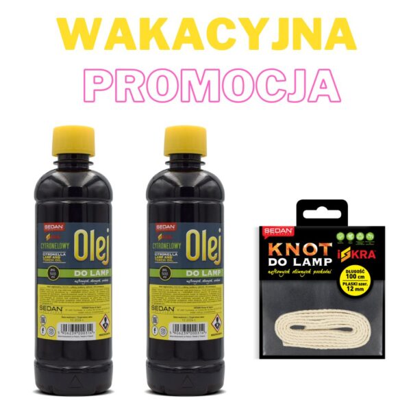 Zestaw – 2 sztuki oleju cytronelowego, knot 9mm gratis